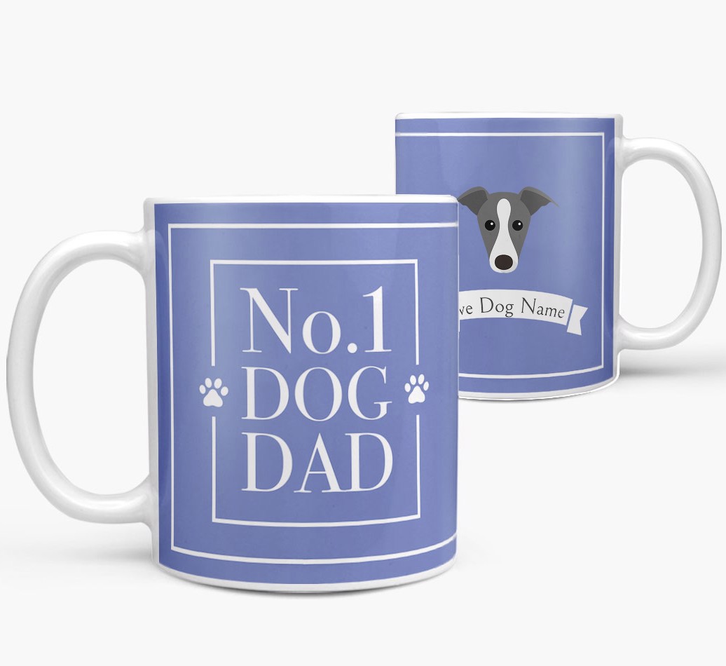 'Personalised 'No.1 Dad' Mug from your {breedFullName} both views